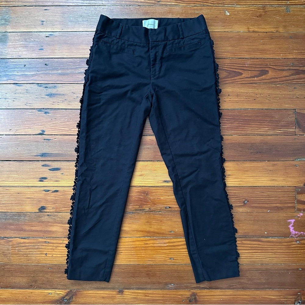 Elevenses black side appliqué ankle length pants Sz 4